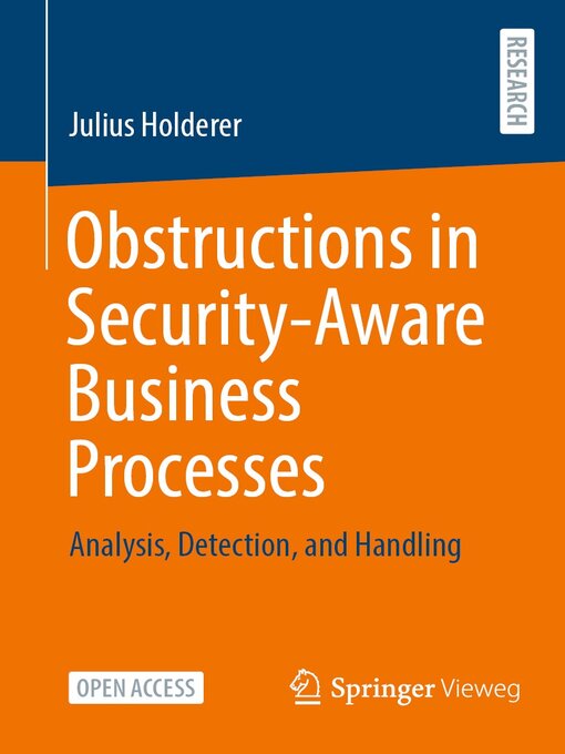 Title details for Obstructions in Security-Aware Business Processes by Julius Holderer - Available